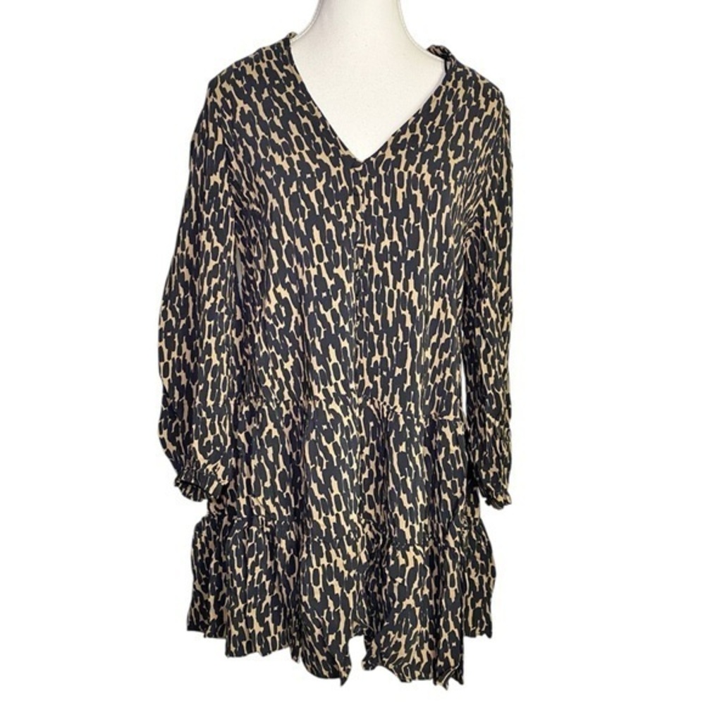 Zara Animal Print Mini Dress - Picture 1 of 16
